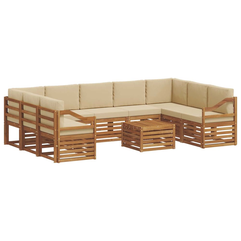 Ensemble de canapés d'extérieur 10 pc naturel et beige