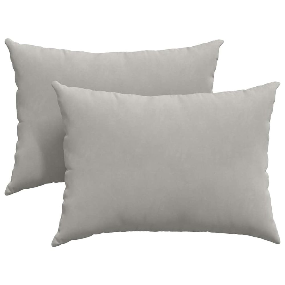 Coussins de canapé 2 pc tissu gris clair 70 x 50 cm