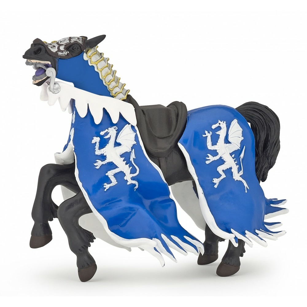 Figurine cheval du roi au dragon bleu