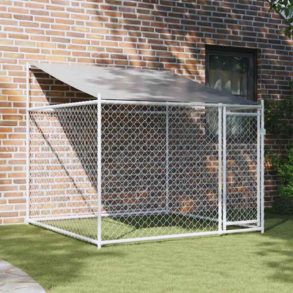 Cage pour chien 2x2x2m acier galvanisé avec toit et porte sécurisée