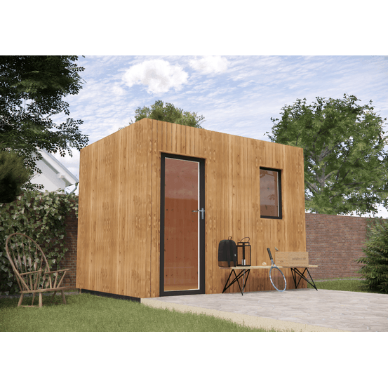 Annexe de jardin bois en bois 3,3 x 2,4 x 2,7 m avec plancher isolé / menuiseries alu k-line