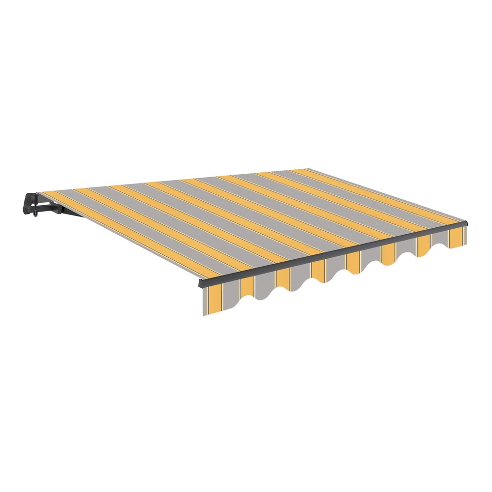 Store banne manuel 2,5x2m jaune polyester – structure aluminium anthracite inclinaison réglable