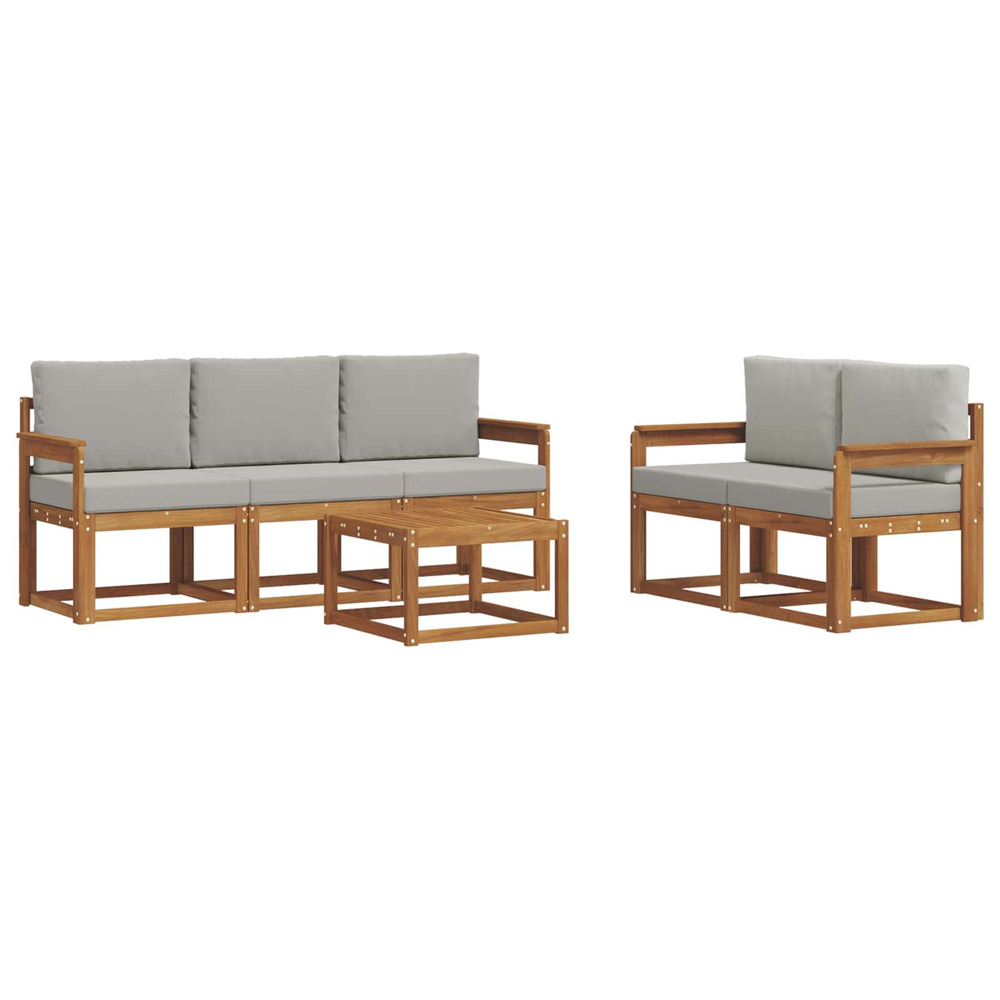 Ensemble de canapés d'extérieur 6 pcs gris naturel et clair