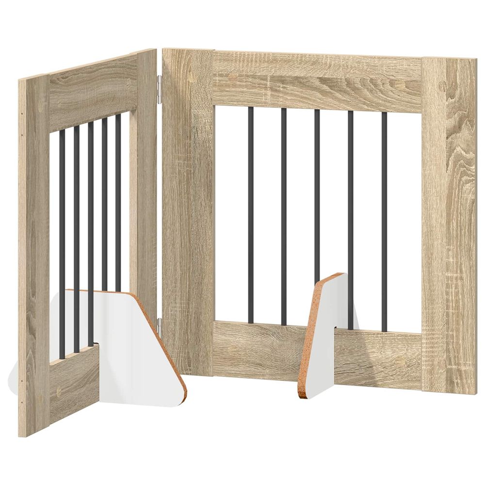 Porte de chien pliable avec supports 2 pc chêne sonoma 120,5 cm