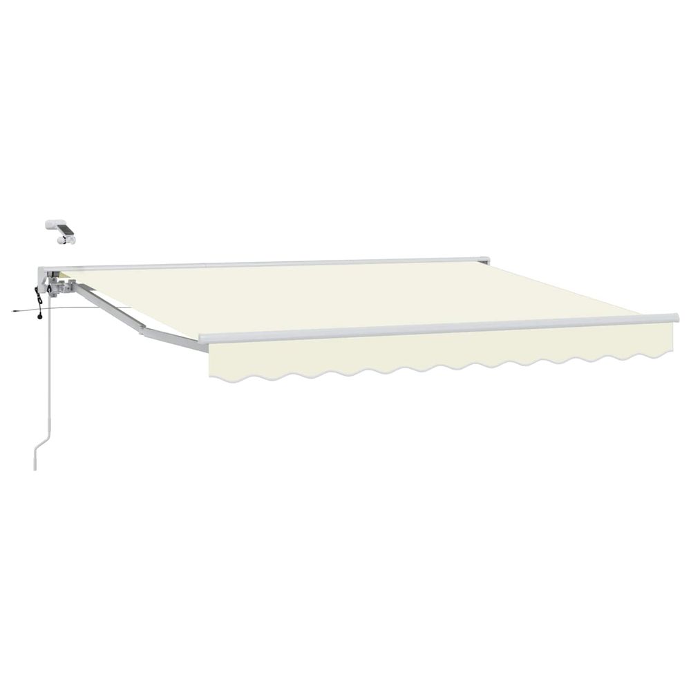 Auvent rétractable électrique crème et blanc 3,5 x 2 m