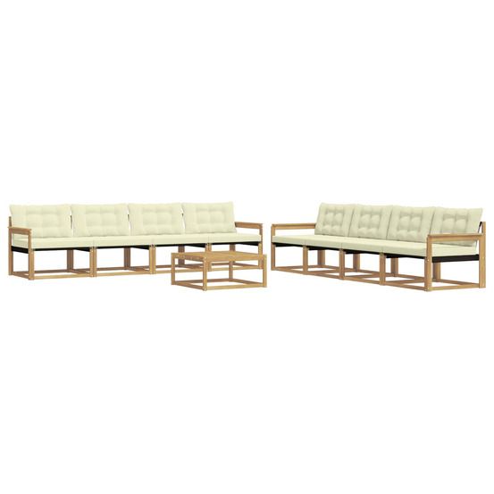 Ensemble de canapés d'extérieur 9 pc blanc et crème