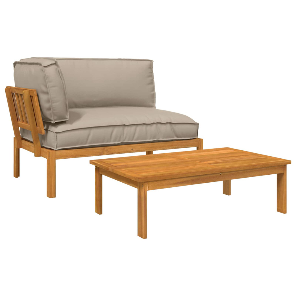 Ensemble de canapés uni 2 pcs taupe bois d'acacia massif