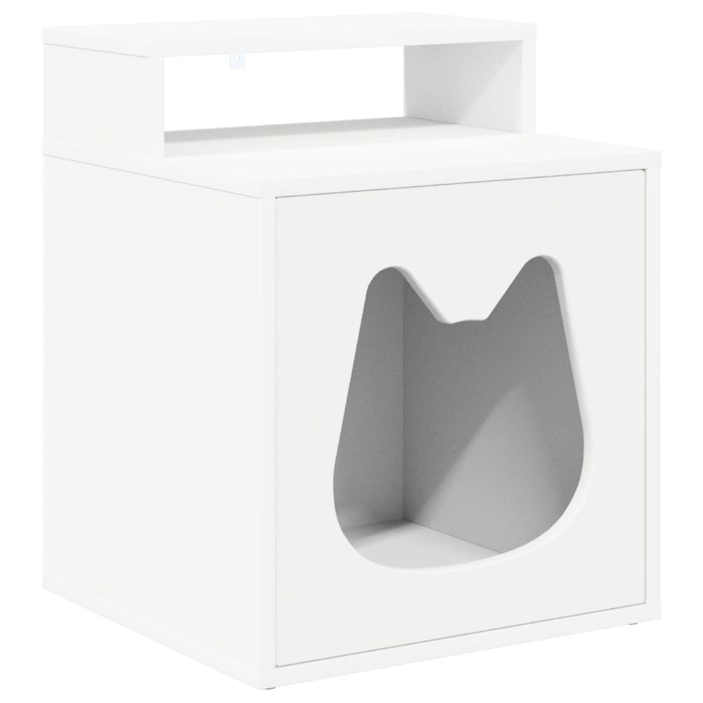 Maison pour chat blanc 42,5 x 40 x 53,5 cm bois d'ingénierie