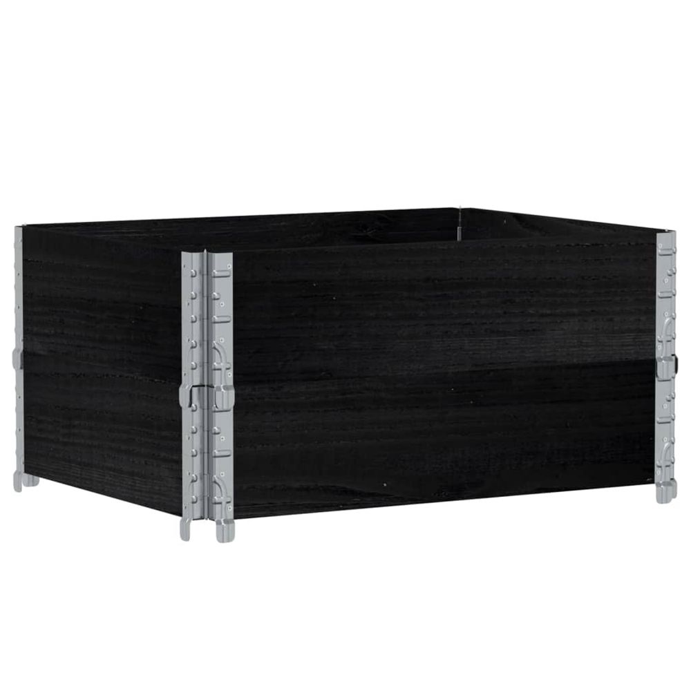 Jardinière d'extérieur noir 80x60 cm bois massif de pin