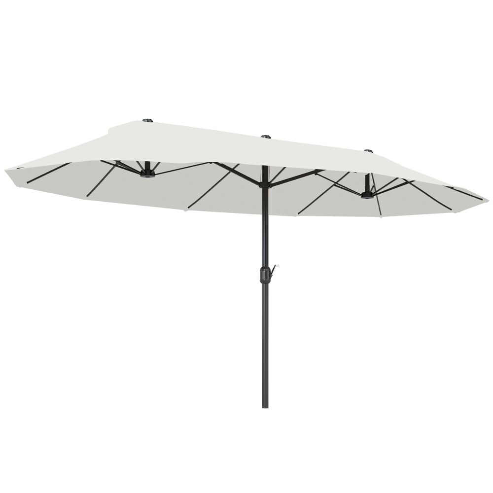 Parasol double – grande zone d'ombre – ouverture à manivelle