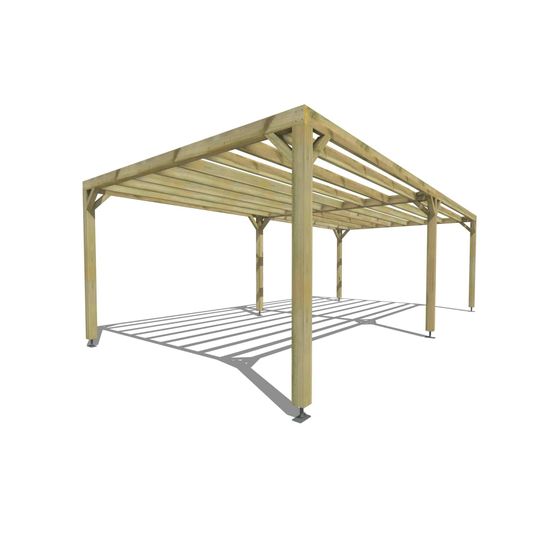 Pergola bois • 6m x 5m • indépendante • sens profondeur • lames orientables bioclimatiques incluses • livraison comprise