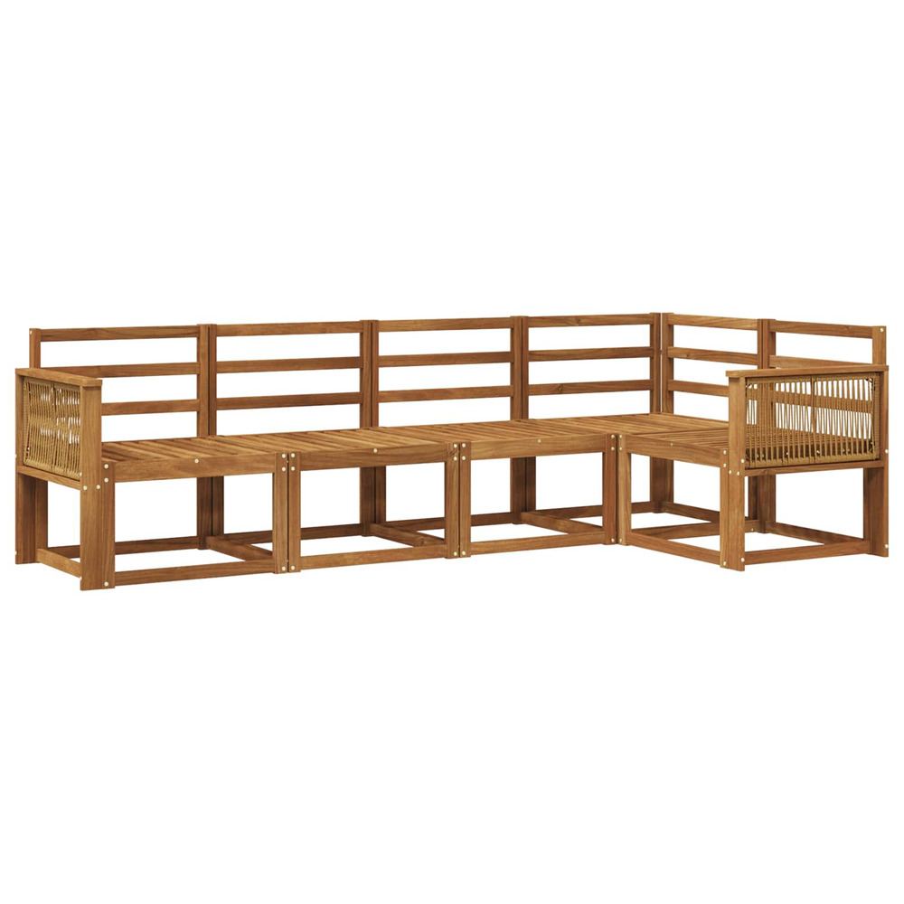 Ensemble de canapés d'extérieur 5 pcs naturel