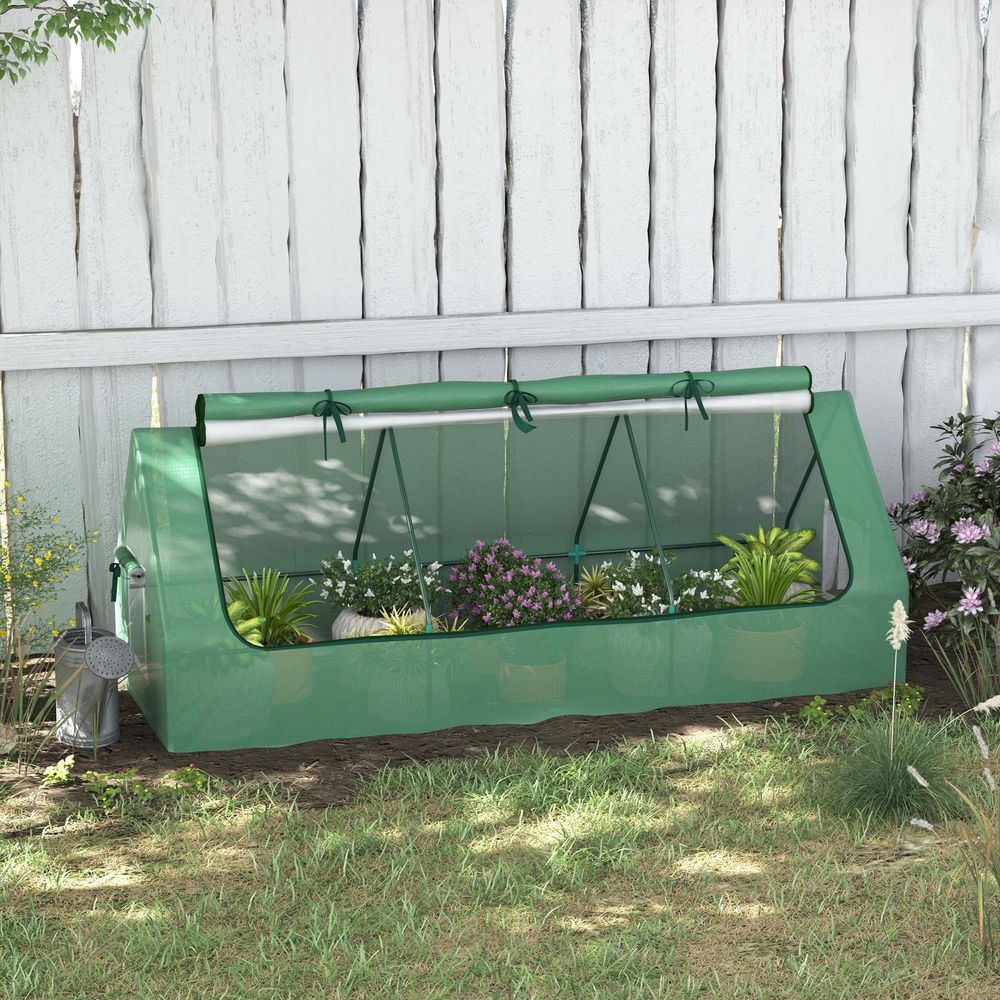 Mini serre tunnel acier pe pour potager et semis protection croissance 240x90x90cm vert - comfortxl outdoor living