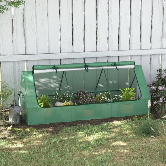 Mini serre tunnel acier pe pour potager et semis protection croissance 240x90x90cm vert - comfortxl outdoor living