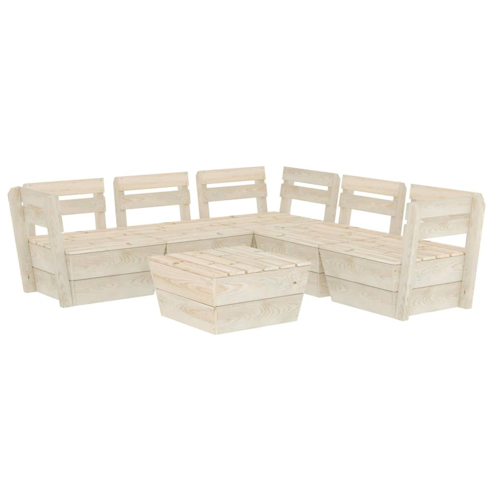 Salon de jardin palette 6 pcs bois d'épicéa imprégné