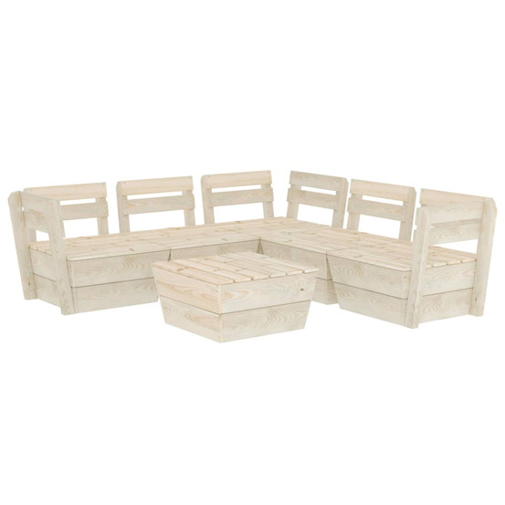 Salon de jardin palette 6 pcs bois d'épicéa imprégné