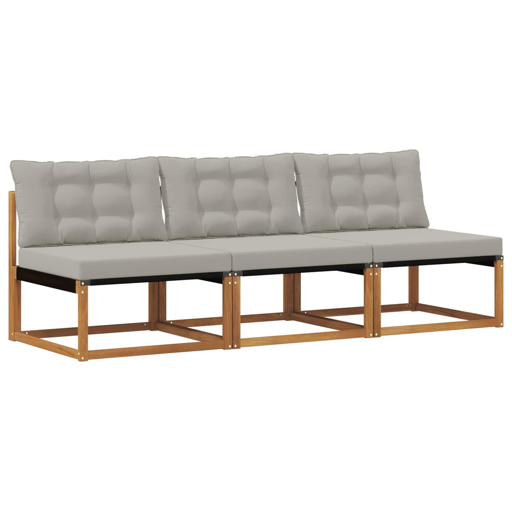 3 pièce sofa de milieu extérieur bois d'acacia massif naturel