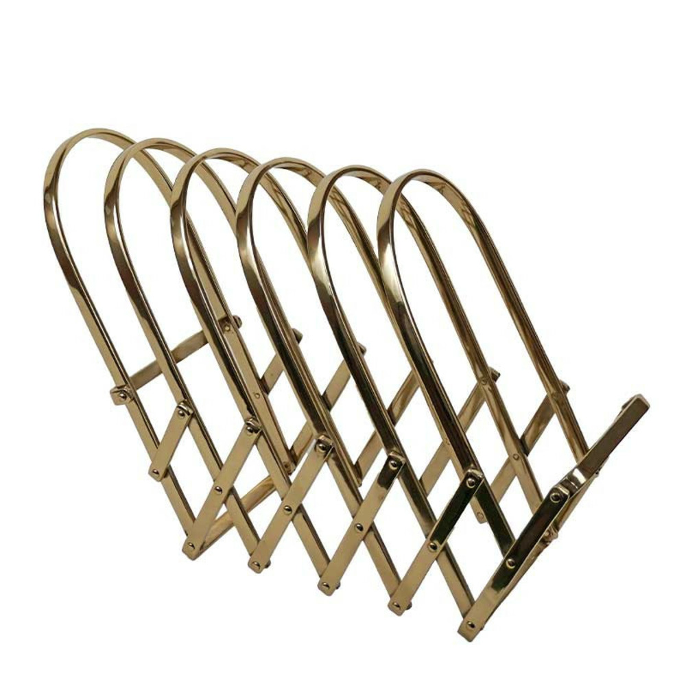 Porte revue aluminium doré 64x13x26cm