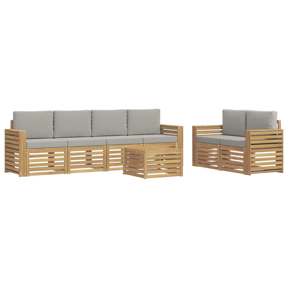Ensemble de canapés d'extérieur 7 pc blanc et gris clair