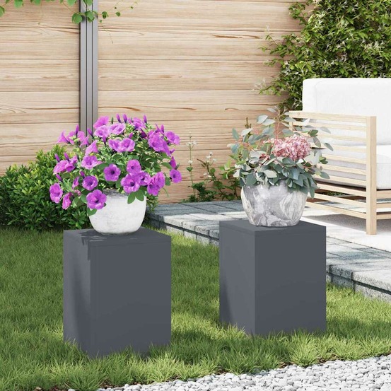 Support de plante 2 pcs anthracite 24 x 24 x 35 cm acier