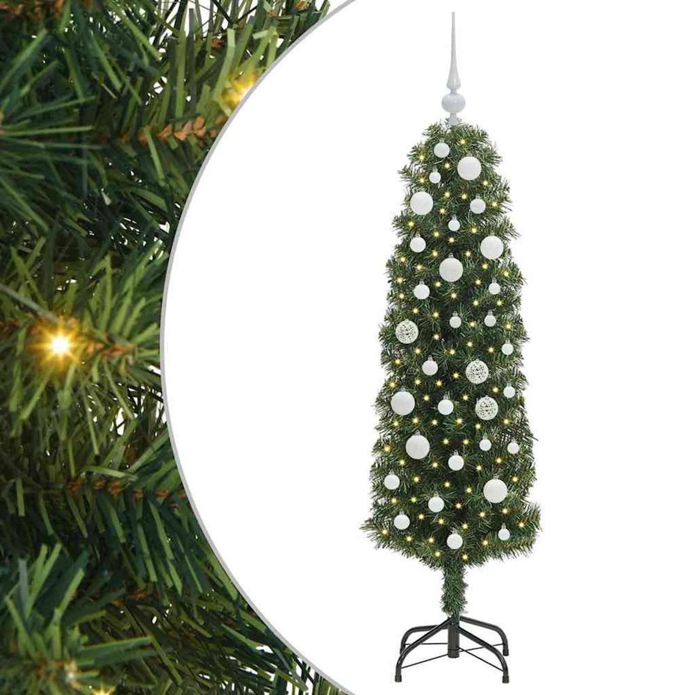 Sapin de noël artificiel vert 150 cm pvc et acier et plastique