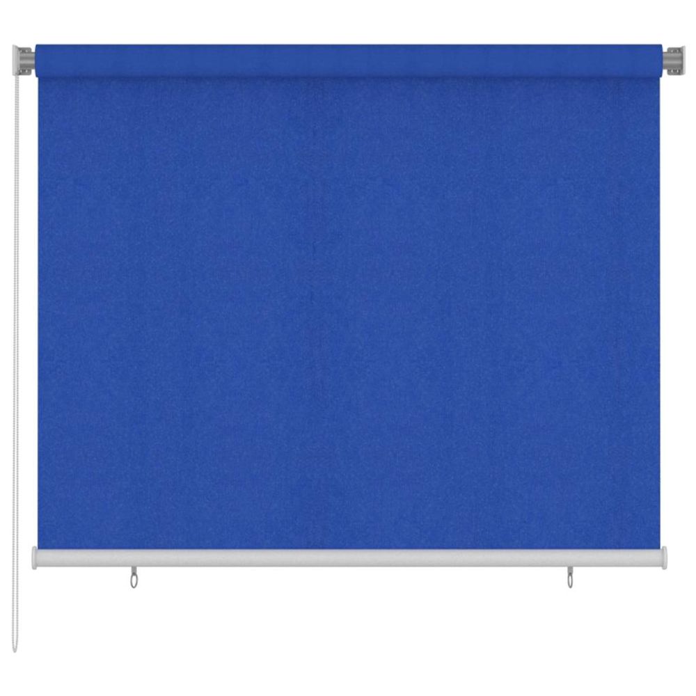 Store roulant d'extérieur 185 (l) x 140 (h) cm bleu hdpe