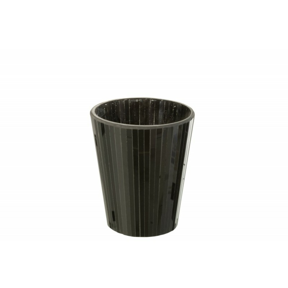 Bougie parfumée 60h dans pot en verre noir 15.5x15.5x18.5 cm