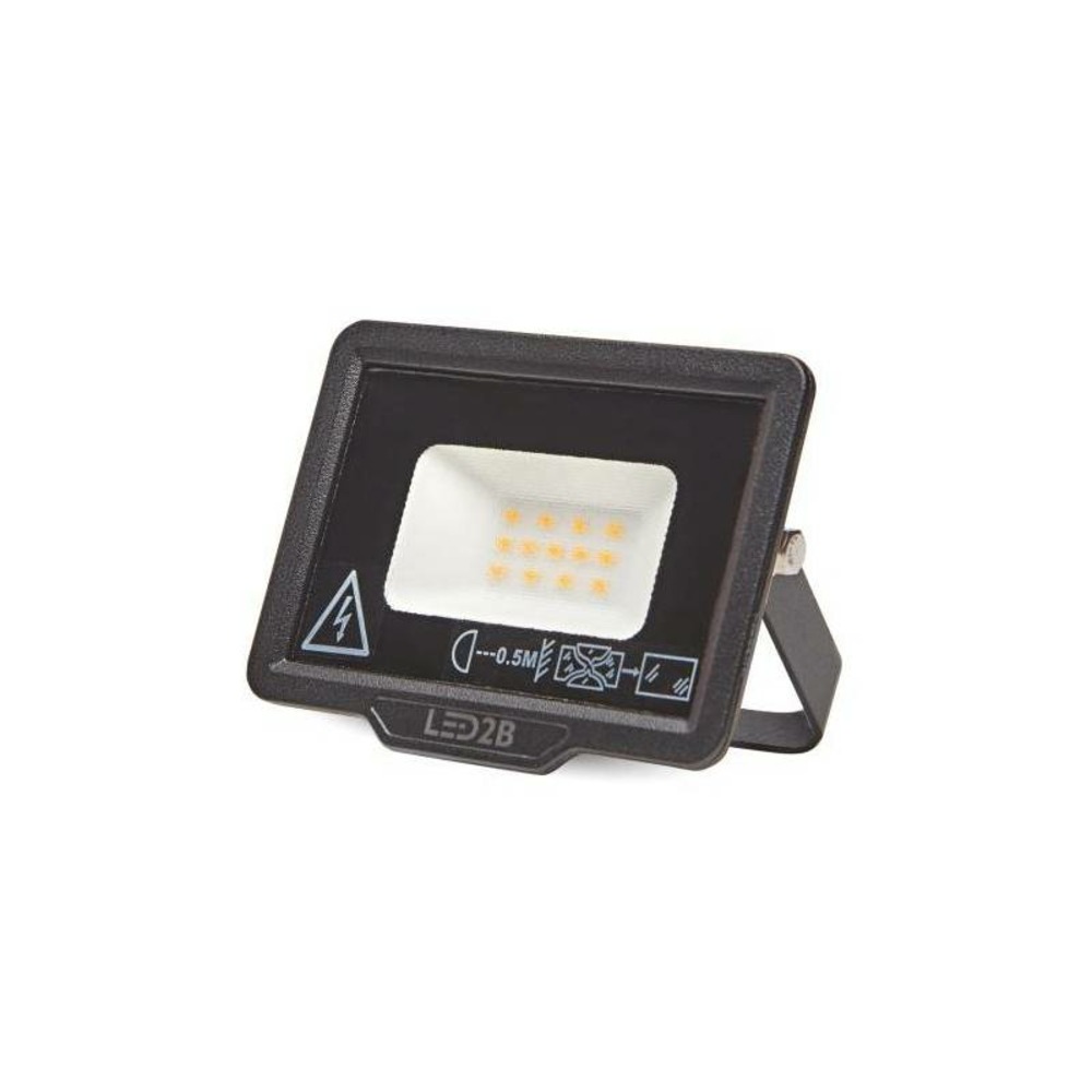 Projecteur led mh 10w noir 3000k ip65 blanc chaud