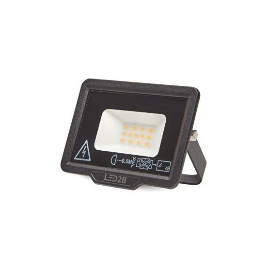 Projecteur led mh 10w noir 3000k ip65 blanc chaud