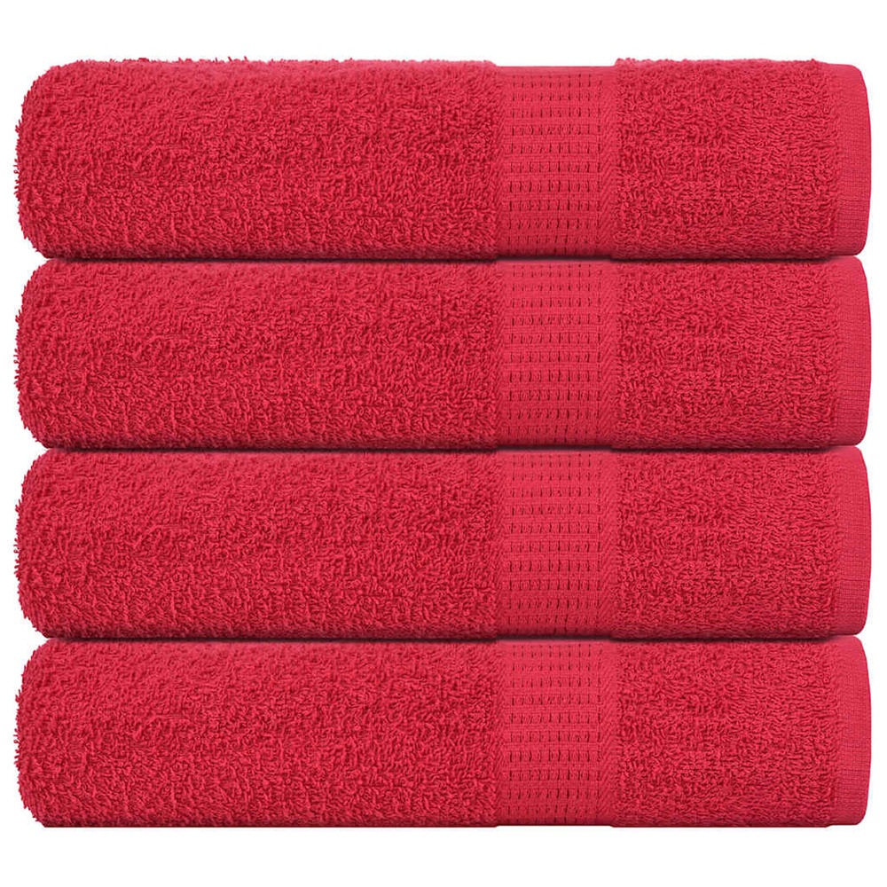 Serviettes de bain frogn 4 pcs rouge 100x150 cm 360 g/m²