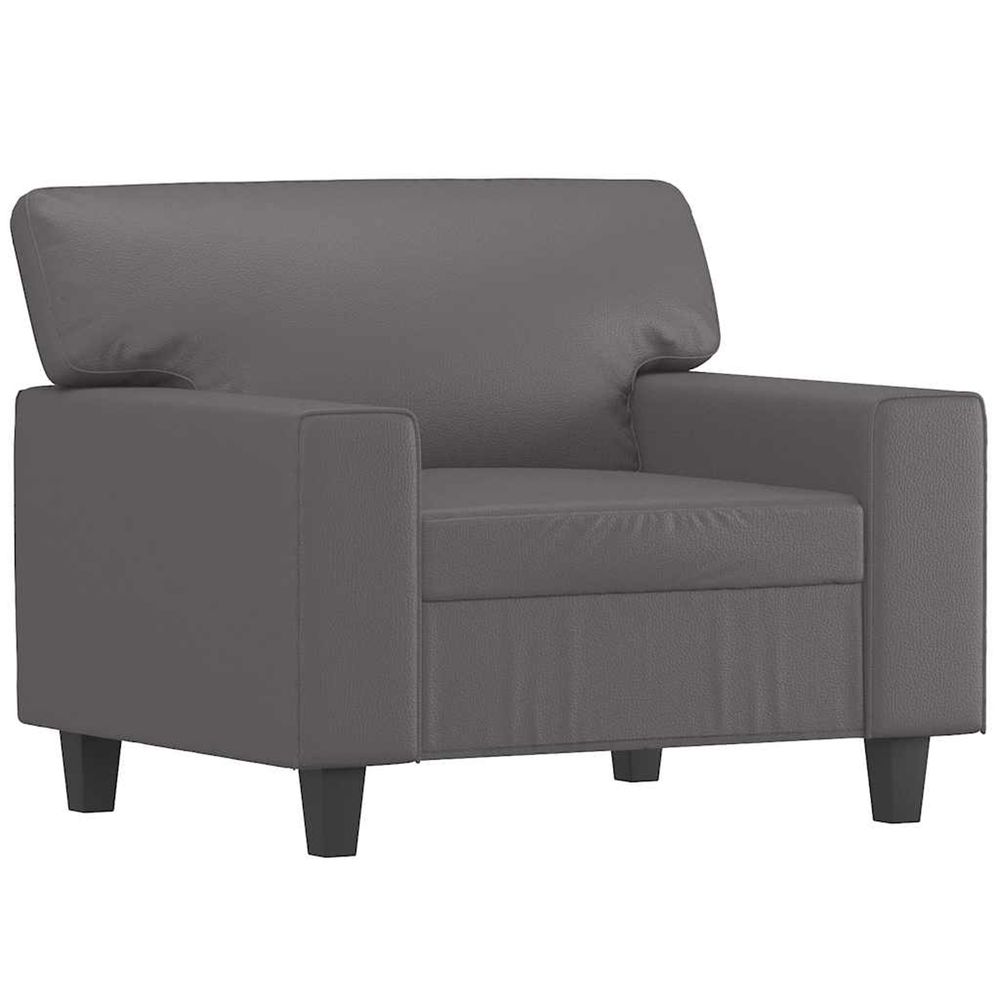 Fauteuil gris 60 cm similicuir