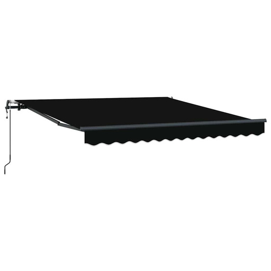 Auvent rétractable noir 300 x 250 cm tissu