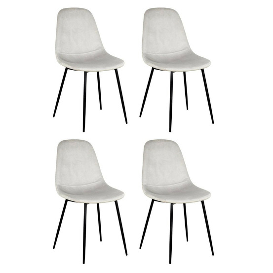 Lot de 4 chaises velours
