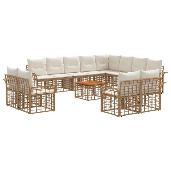 Ensemble de canapés d'extérieur 13 pc blanc naturel et crème
