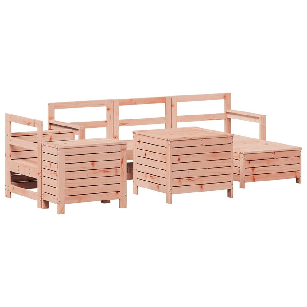 Salon de jardin 7 pcs bois massif sapin de douglas