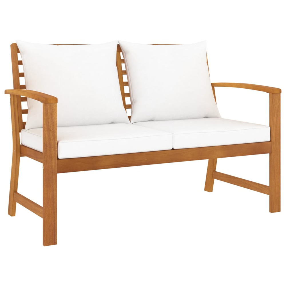 Banc de jardin avec coussin crÃšme 120