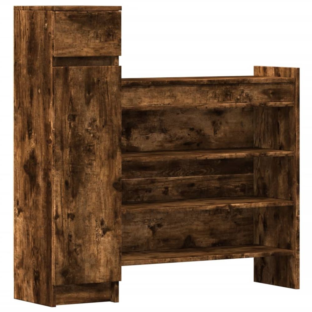 Armoire à chaussures chêne fumé bois d'ingénierie