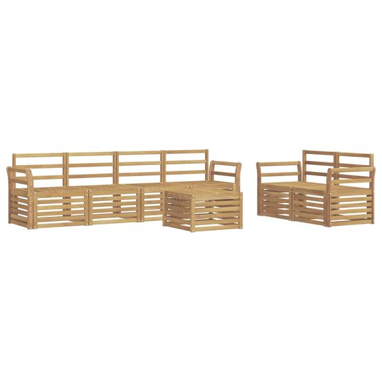 Ensemble de canapés d'extérieur 7 pc blanc bois d'acacia massif