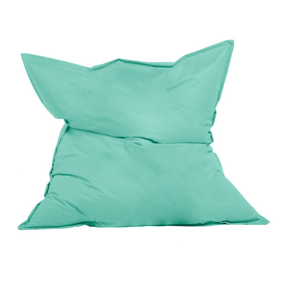 Pouf rectangulaire d'extérieur xxl 180x140cm turquoise moku