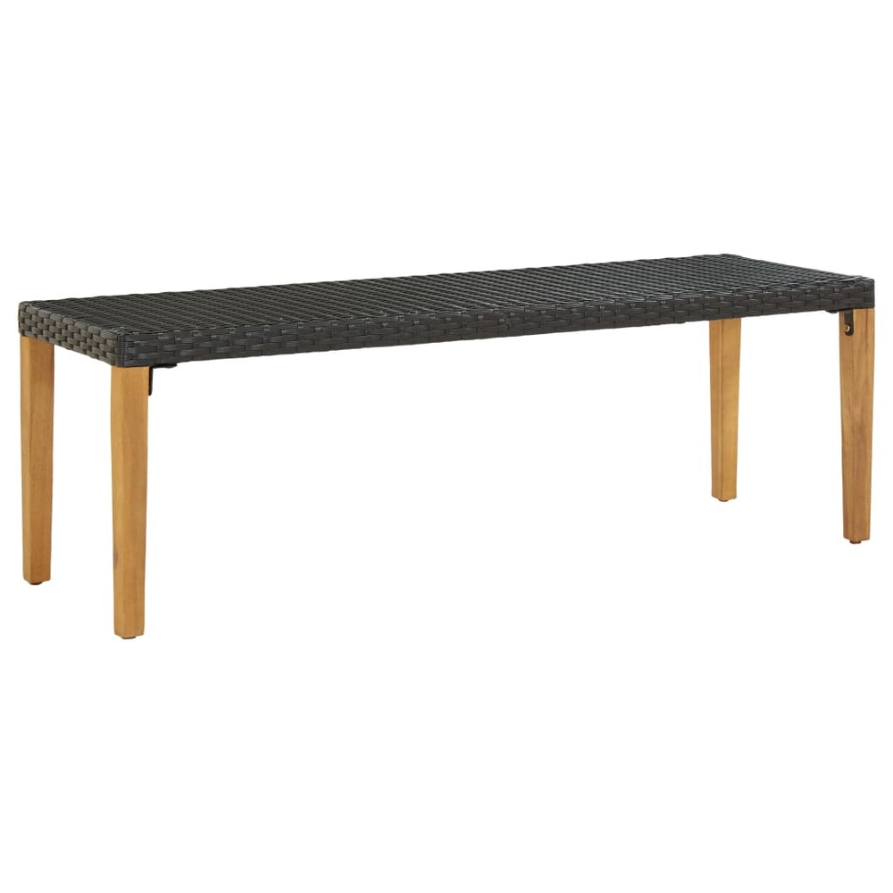 Banc de jardin meuble de patio d'extérieur terrasse 80 cm résine tressée noir