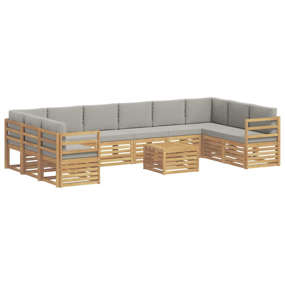 Ensemble de canapés d'extérieur 11 pc blanc et gris clair