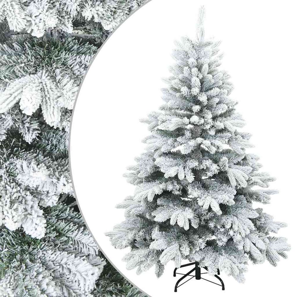 Sapin de noël artificiel à branches pliantes, duveteux de neige