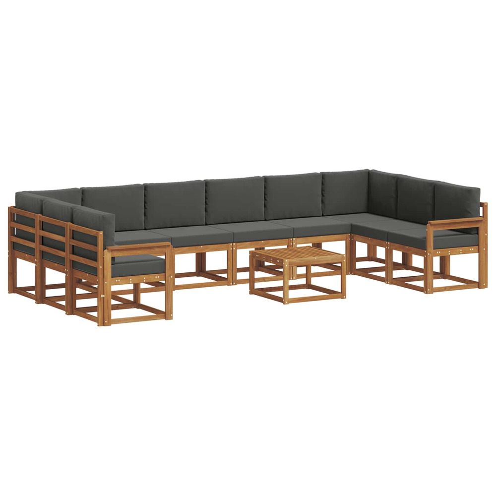Ensemble de canapés d'extérieur 11 pcs naturel et anthracite
