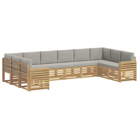 Ensemble de canapés d'extérieur 10 pc blanc et gris clair