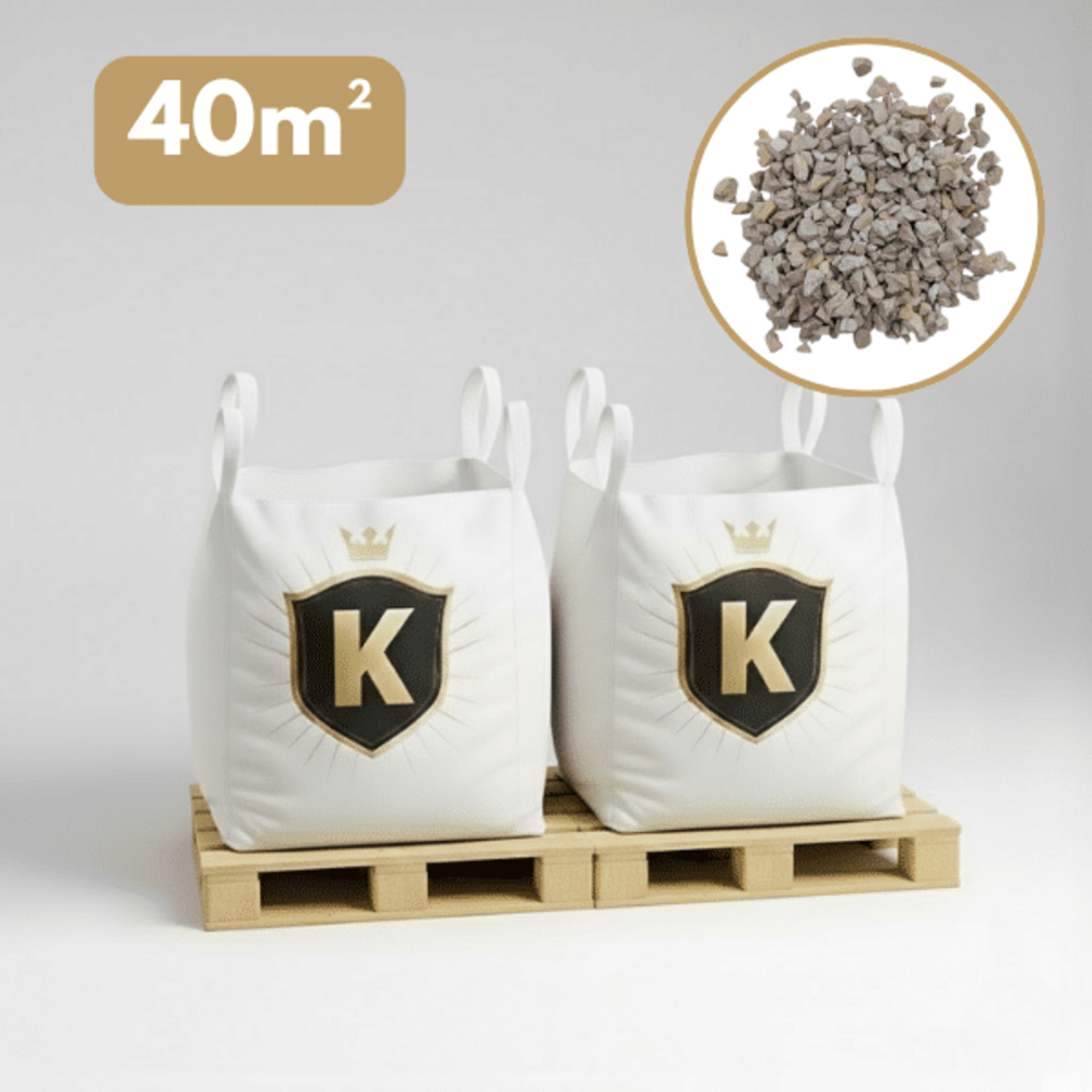 Gravillons calcaire blanc 6/16 mm – pack 2 big bag +/- 1,5t – 40 m²