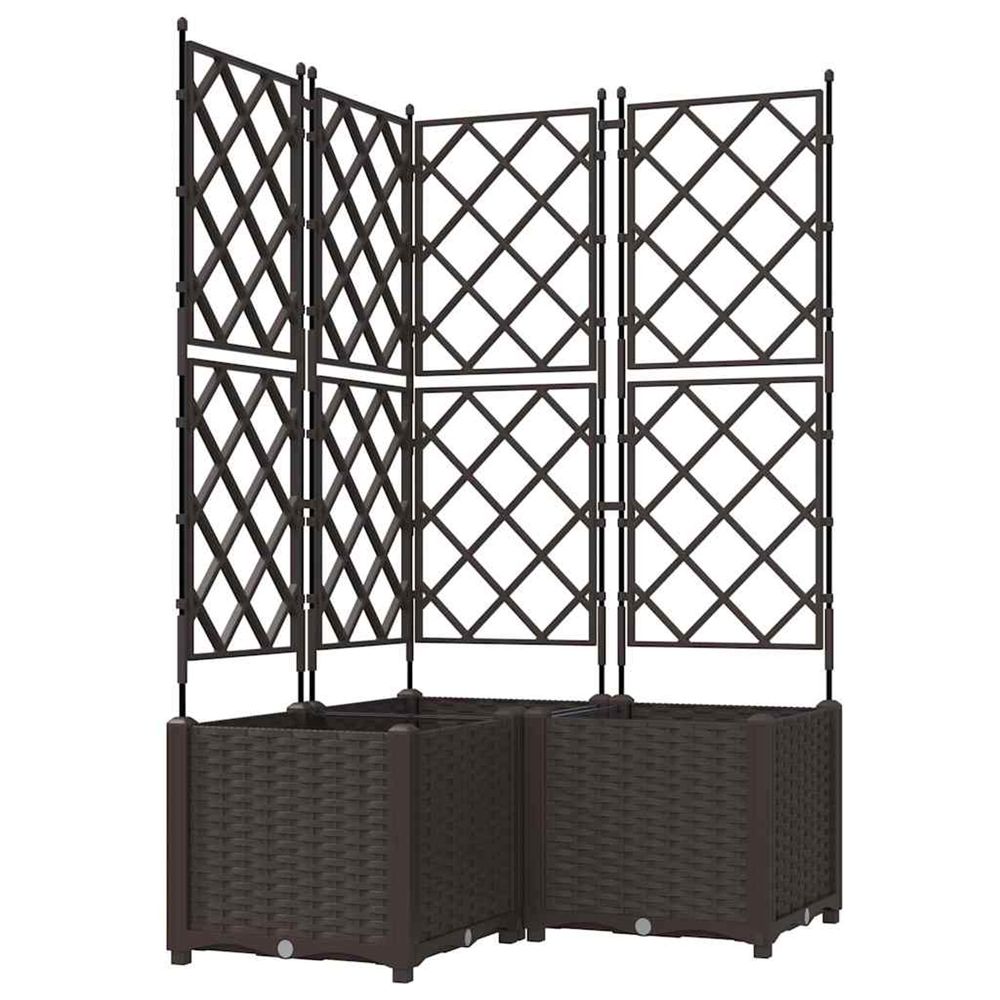 Cache-pot de jardin 3 pc marron 80 x 80 x 143 cm pp