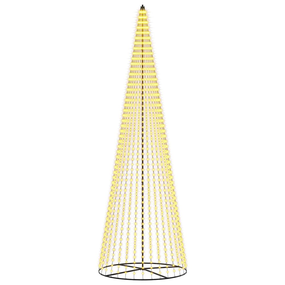 Arbre de noël led 485 cm 1632 led blanc chaud fer noir