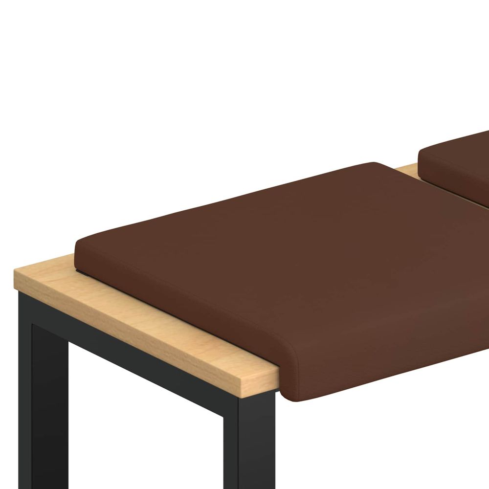 Coussin de banc 2 pc simili cuir marron profondeur 35 cm