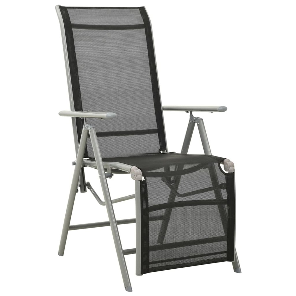 Chaises de jardin lot de 2 textilène et aluminium argenté