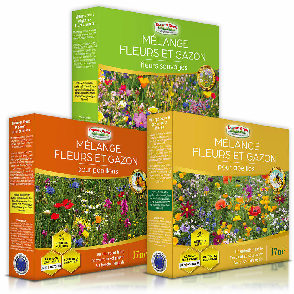 Mélange de fleurs - gazon japonais - (lot de 3 mélange de fleurs)